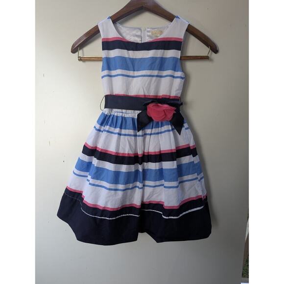 The Children's Place Easter Navy Blue Pink White Formal Party Dress Sz 6 - Picture 1 of 9
